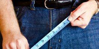 Dimensiones del órgano genital masculino.